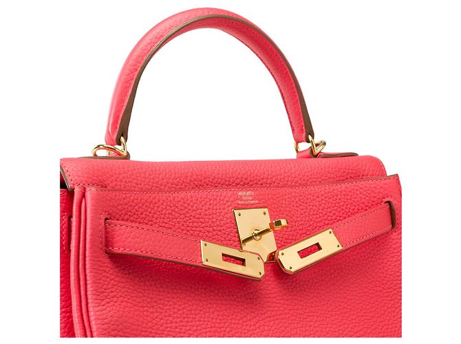 Hermès Sac HERMES Kelly 28 en Cuir Rose - 102115 - vue 7