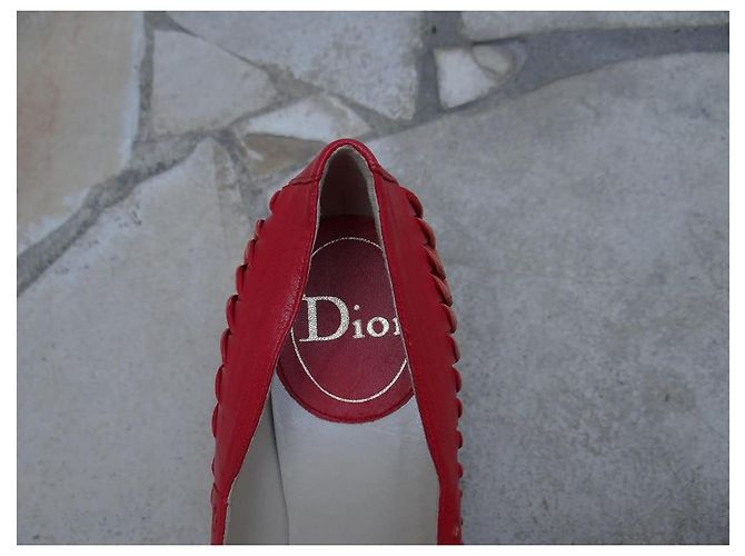 Dior High Heels Leder Rot Orange 37 FR - Ansicht 3