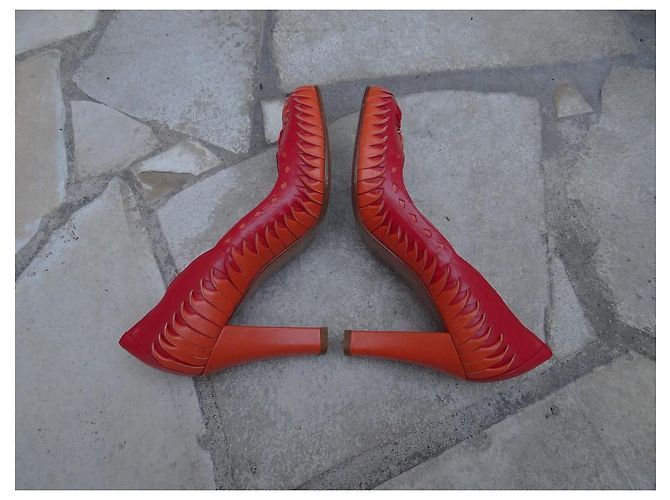 Dior High Heels Leder Rot Orange 37 FR - Ansicht 5