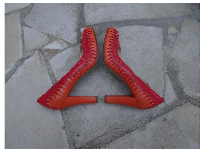 Dior High Heels Leder Rot Orange 37 FR - Ansicht 6