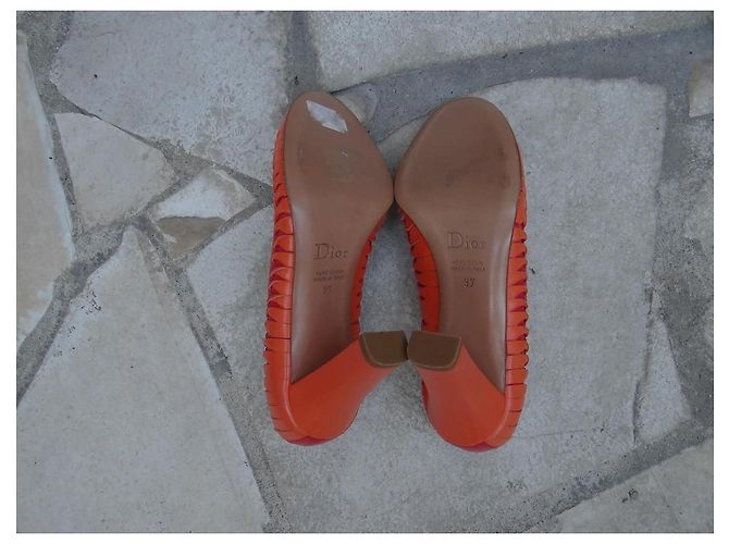 Dior High Heels Leder Rot Orange 37 FR - Ansicht 8