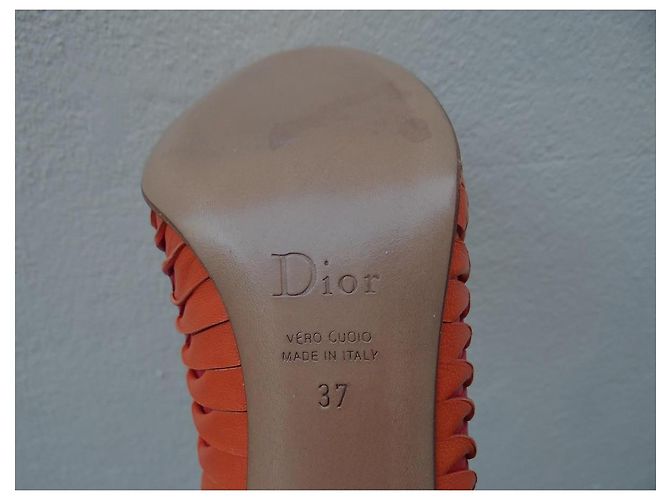 Dior High Heels Leder Rot Orange 37 FR - Ansicht 9
