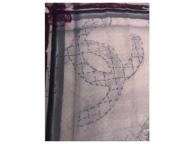 Cambon Sciarpa Chanel Quadrato Stampato CC in Seta e Cashmere Rosa - vista 3