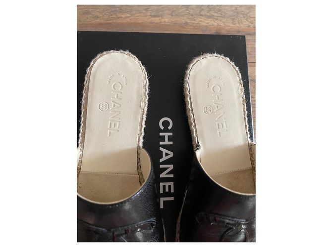 Chanel Mule in espadriglia Nero - vista 3