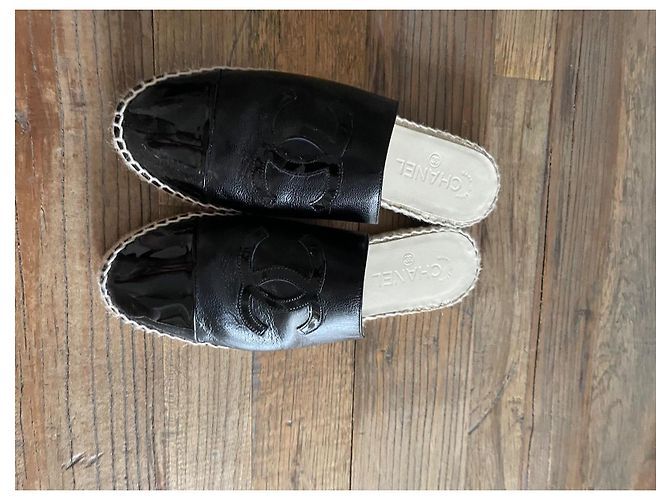 Chanel Mule in espadriglia Nero - vista 4