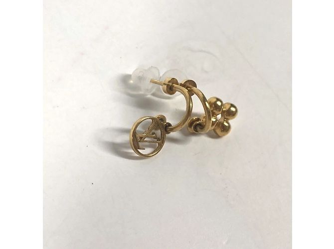Louis Vuitton Monogram Flower Stud Ohrringe Golden - Ansicht 2