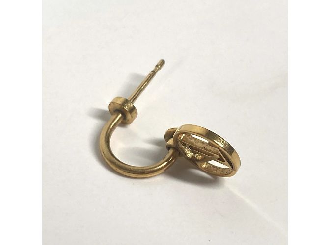 Louis Vuitton Monogram Flower Stud Ohrringe Golden - Ansicht 6