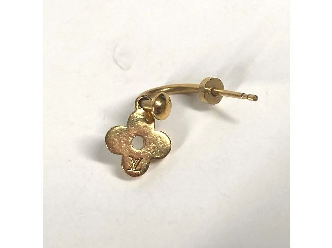 Louis Vuitton Monogram Flower Stud Ohrringe Golden - Ansicht 7