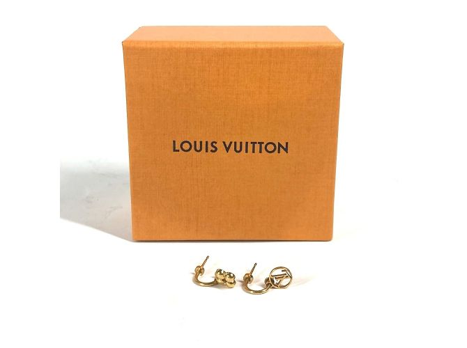 Louis Vuitton Monogram Flower Stud Ohrringe Golden - Ansicht 9