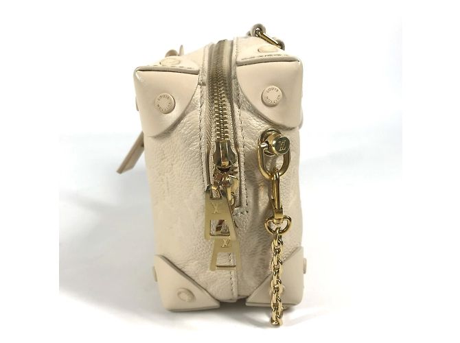 Borsa Louis Vuitton Monogram Empreinte Petite Malle Souple Bianco - vista 3