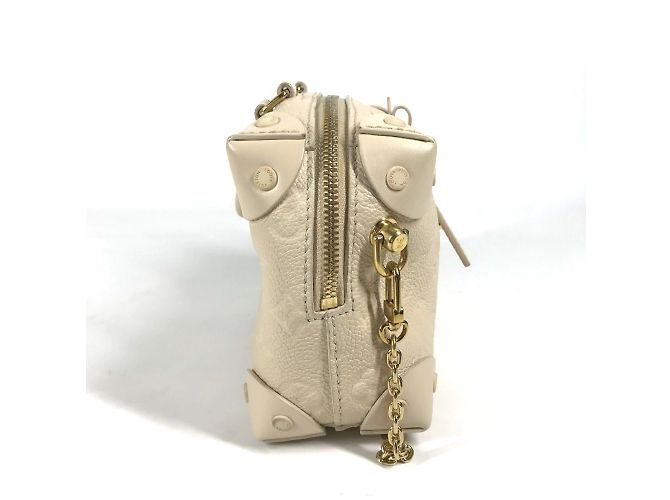 Borsa Louis Vuitton Monogram Empreinte Petite Malle Souple Bianco - vista 4