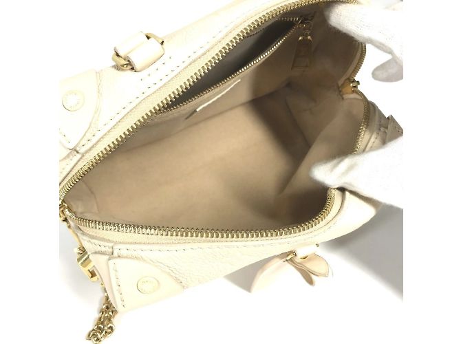 Borsa Louis Vuitton Monogram Empreinte Petite Malle Souple Bianco - vista 8