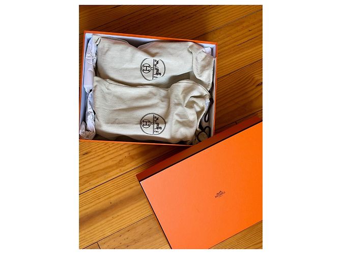 Hermès Mocassins derby Hermes First Blanc Beige Écru - vue 8