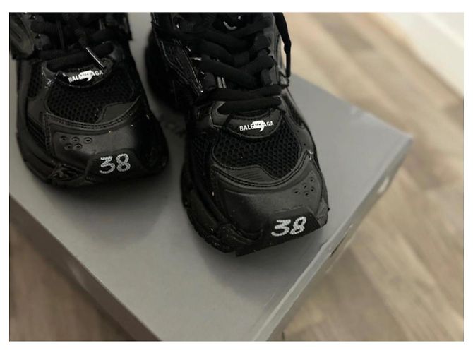 Sneakers Balenciaga in pelle nera Nero - vista 4