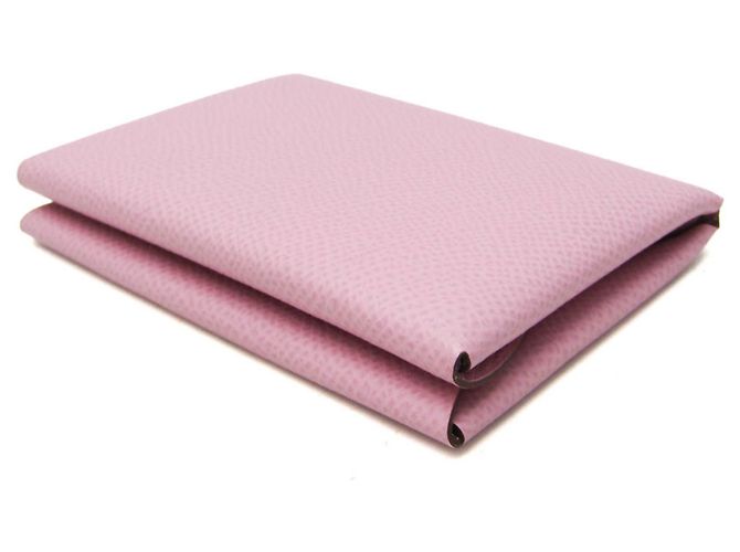 Tarjetero de cuero Epsom Calvi Duo de Hermès Rosa - vista 2