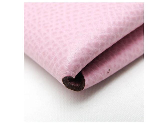 Tarjetero de cuero Epsom Calvi Duo de Hermès Rosa - vista 4