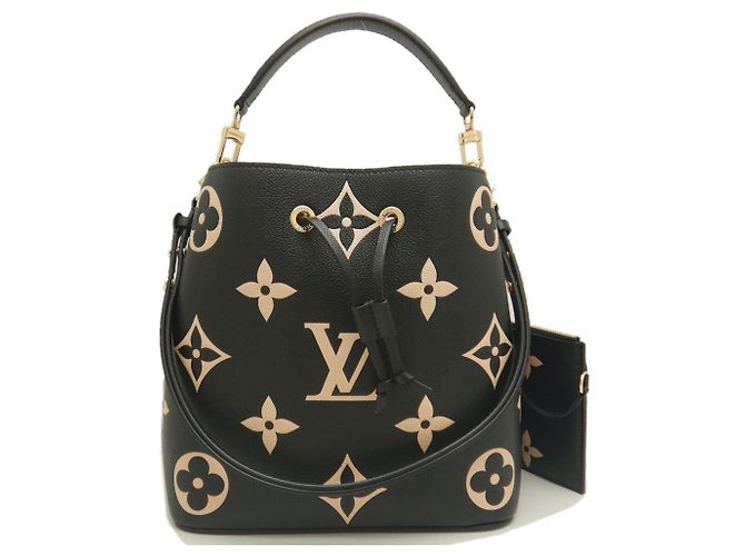 Néonoé Borsa Louis Vuitton Bicolor Monogram Empreinte NeoNoe MM Nero Beige - vista 10