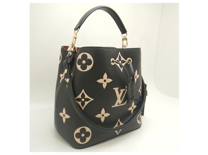 Néonoé Borsa Louis Vuitton Bicolor Monogram Empreinte NeoNoe MM Nero Beige - vista 2