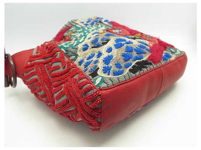 NOVE BORSA A MANO JAMIN PUECH BORSA UCCELLI BORDATURE PAILLETTES ROSSA Multicolore - vista 5