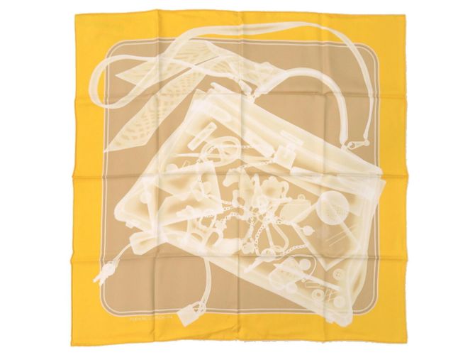 Hermès Kelly Carre Seidenschal Beige Gelb - Ansicht 2