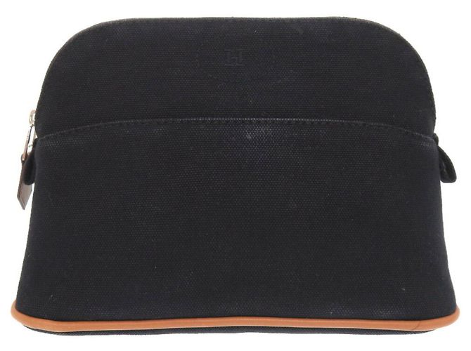Hermès Pochette Bolide 20 in tela nera Hermes Nero - vista 2