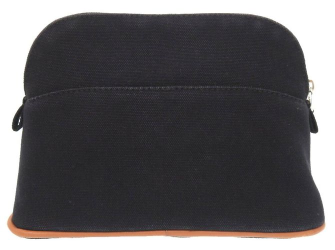 Hermès Pochette Bolide 20 in tela nera Hermes Nero - vista 3