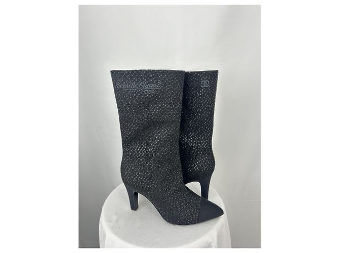 Chanel Stivali Gabrielle Nero Argento - vista 6