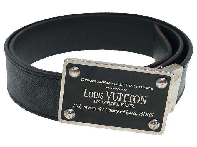 LOUIS VUITTON Cintura Amban Tour Damier Graphite M9632V LV Auth ki4850 Damier ebene - vista 2