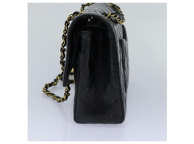 CHANEL Borsa a Spalla Matelassé in Pelle Nera con Catena Dorata CC Auth 88183 Nero D'oro - vista 3