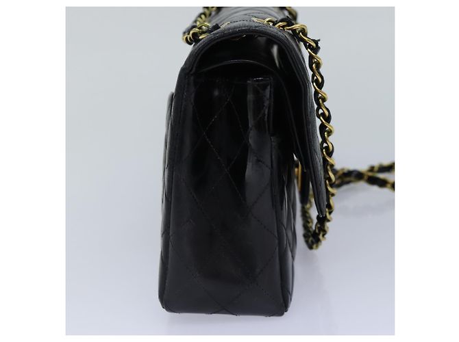 CHANEL Borsa a Spalla Matelassé in Pelle Nera con Catena Dorata CC Auth 88183 Nero D'oro - vista 4