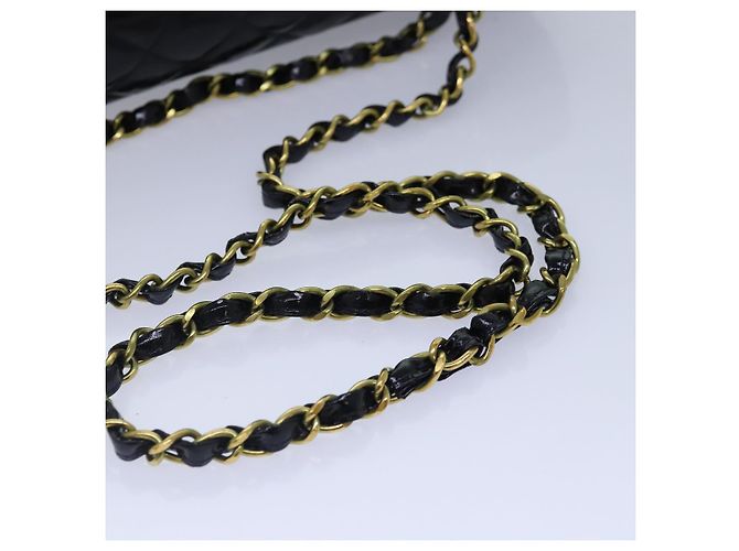 CHANEL Borsa a Spalla Matelassé in Pelle Nera con Catena Dorata CC Auth 88183 Nero D'oro - vista 7