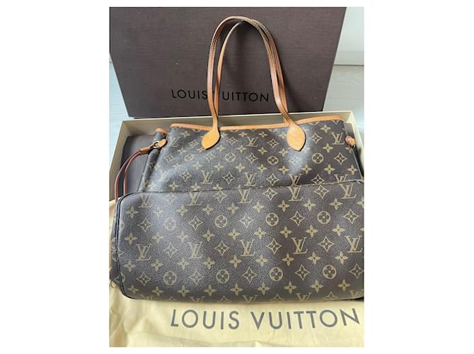 Louis Vuitton Neverfull Mittelmodell Dunkelbraun - Ansicht 3