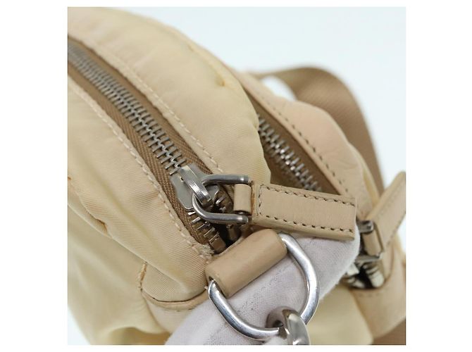 Pochette Prada Nylon Beige Argento Auth ki4892 - vista 10