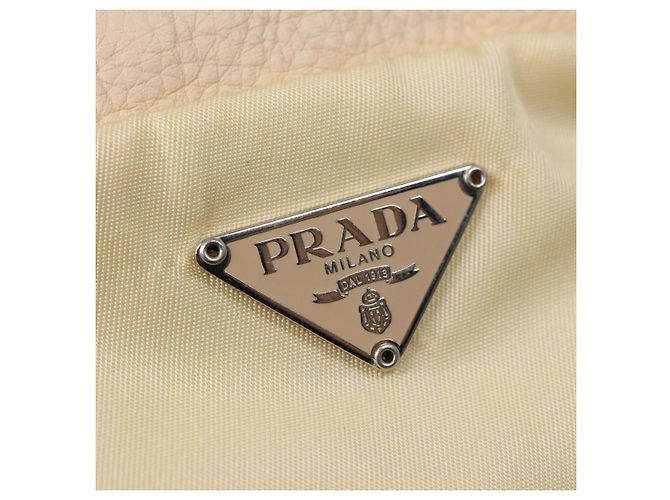Pochette Prada Nylon Beige Argento Auth ki4892 - vista 18