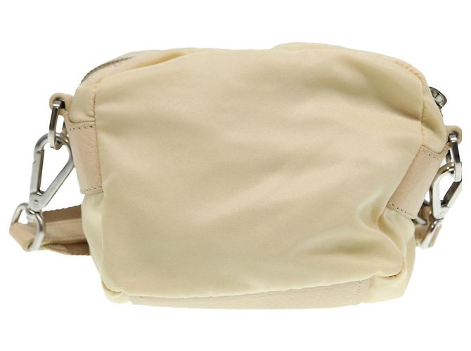 Pochette Prada Nylon Beige Argento Auth ki4892 - vista 2