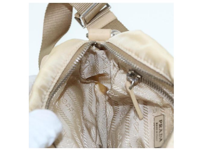Pochette Prada Nylon Beige Argento Auth ki4892 - vista 21