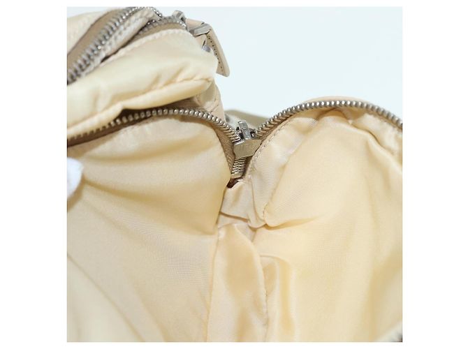 Pochette Prada Nylon Beige Argento Auth ki4892 - vista 23