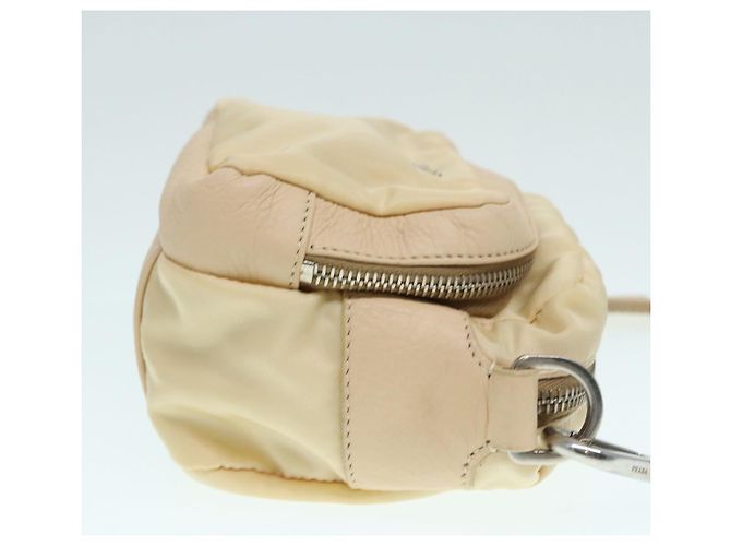 Pochette Prada Nylon Beige Argento Auth ki4892 - vista 3