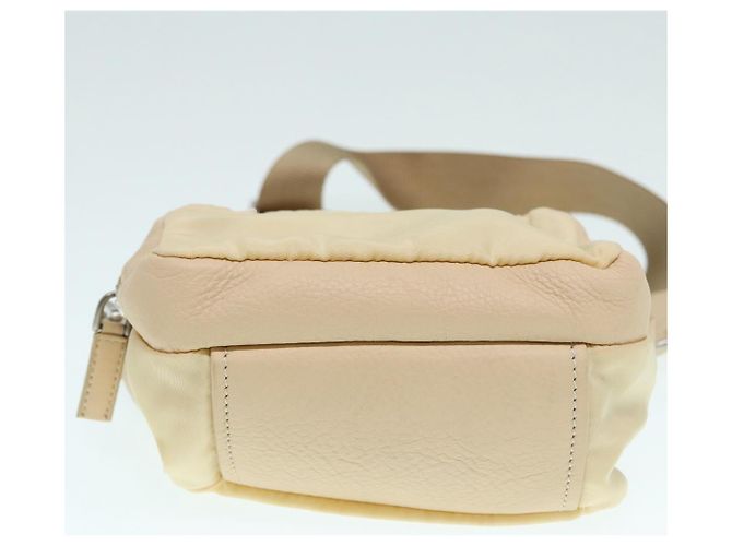 Pochette Prada Nylon Beige Argento Auth ki4892 - vista 5