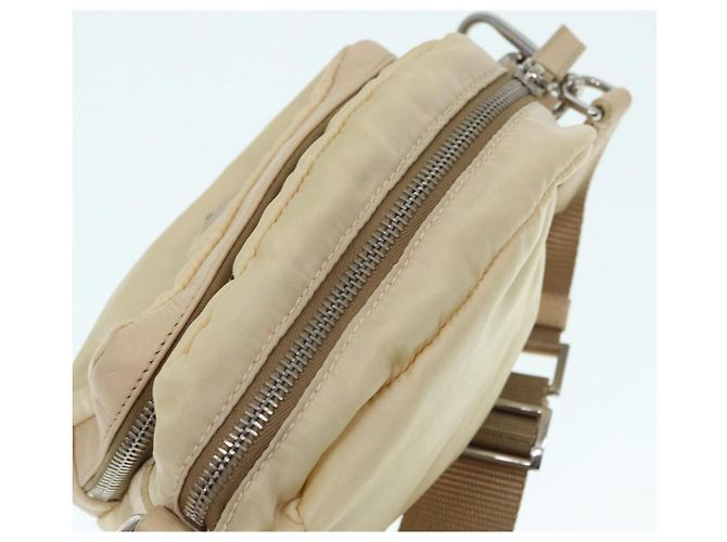 Pochette Prada Nylon Beige Argento Auth ki4892 - vista 6