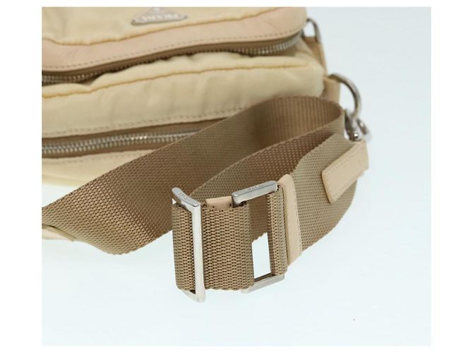 Pochette Prada Nylon Beige Argento Auth ki4892 - vista 7