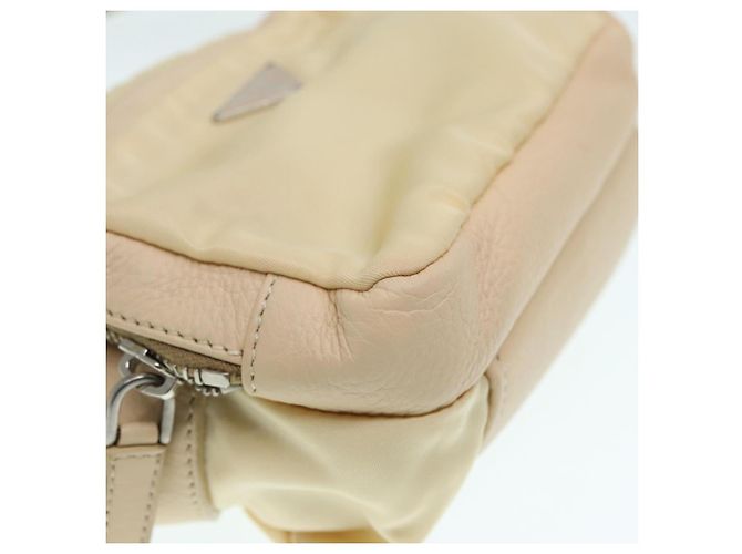 Pochette Prada Nylon Beige Argento Auth ki4892 - vista 9