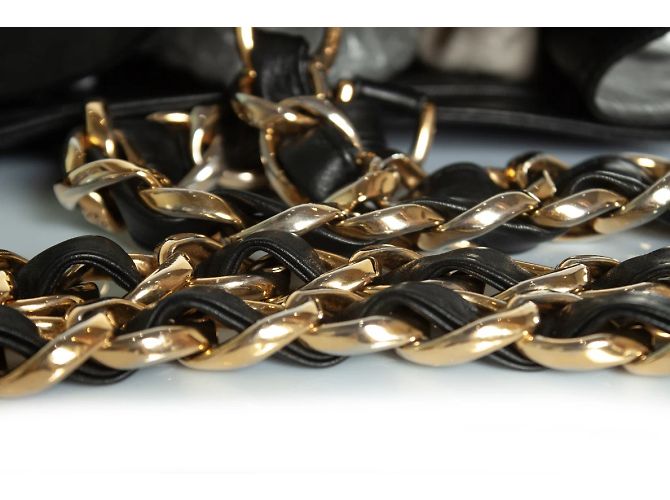 Chanel, Grand shopper in pelle di agnello nera Nero - vista 9