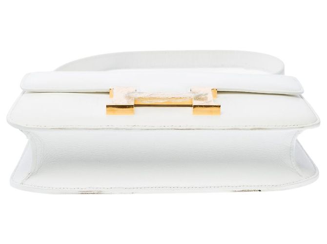 Hermès Sac HERMES Constance en Cuir Blanc - 100707 - vue 10