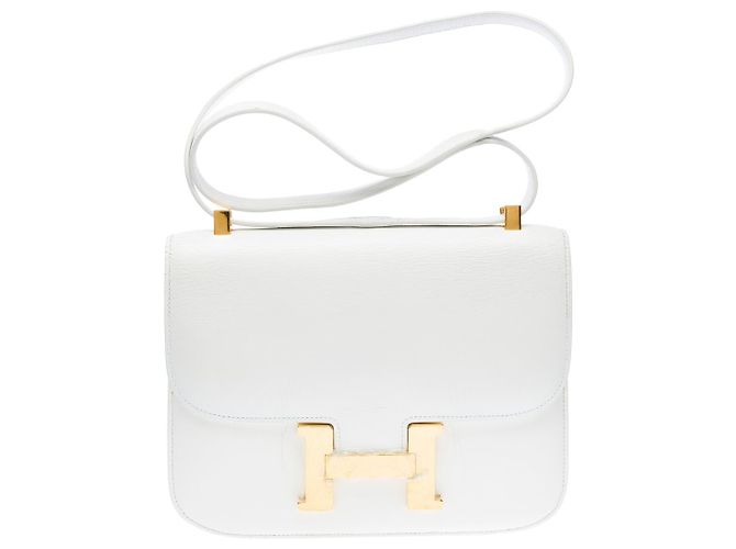 Hermès Sac HERMES Constance en Cuir Blanc - 100707 - vue 2