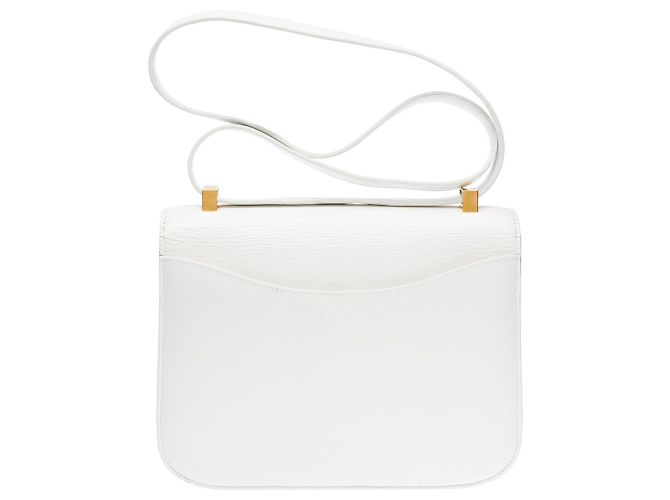 Hermès Sac HERMES Constance en Cuir Blanc - 100707 - vue 3