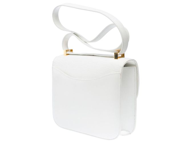 Hermès Sac HERMES Constance en Cuir Blanc - 100707 - vue 5