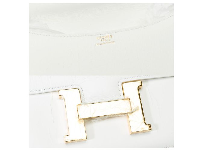 Hermès Sac HERMES Constance en Cuir Blanc - 100707 - vue 6