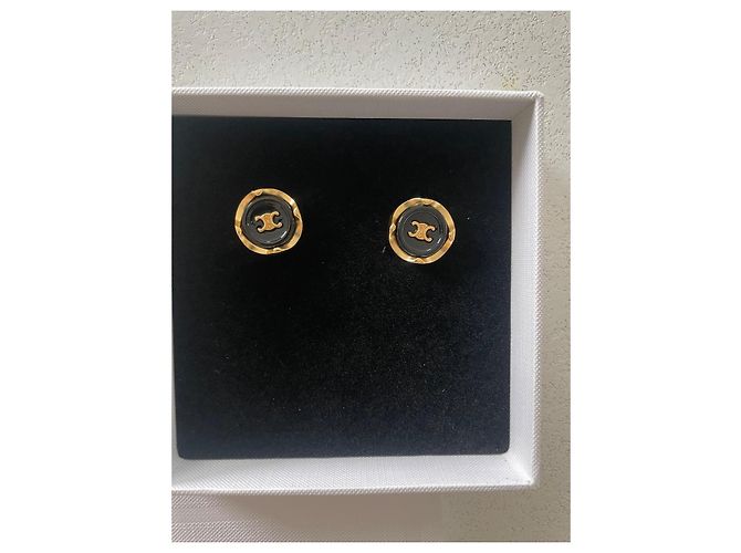 Pendientes Céline Triomphe Oro Gold hardware - vista 3