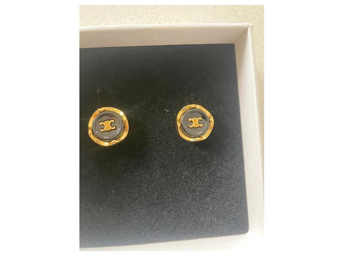 Pendientes Céline Triomphe Oro Gold hardware - vista 4